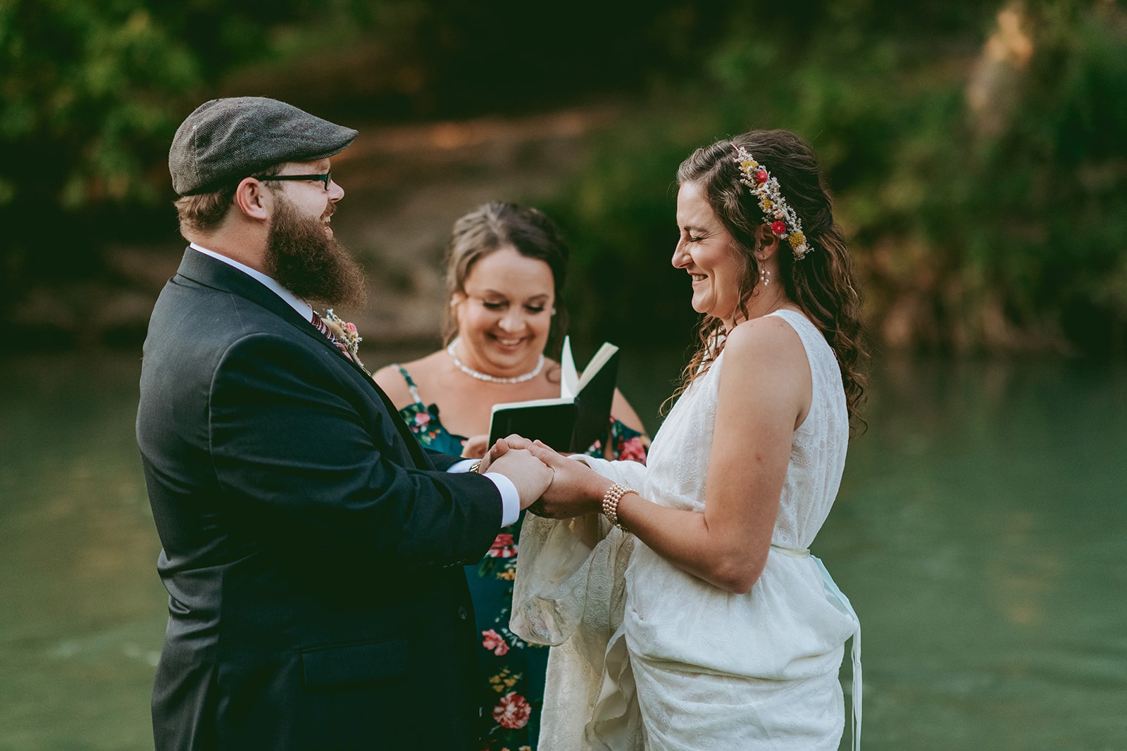 Bride and groom with their wedding party.